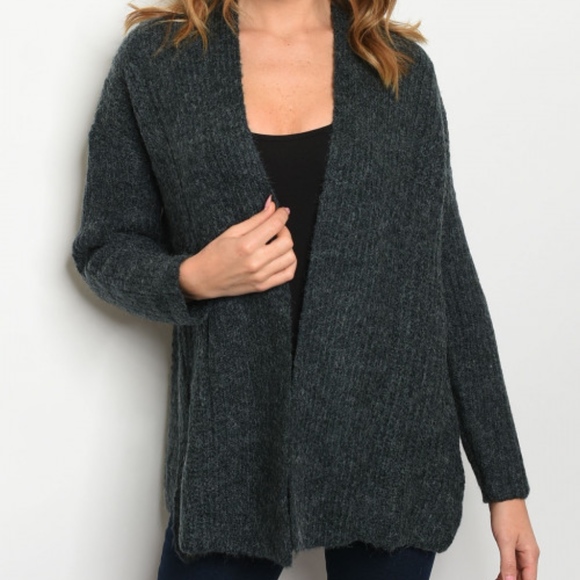 Boutique Sweaters - Green Cardigan with Long Sleeves